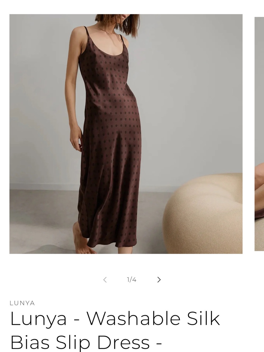 lunya Washable Silk Bias Slip Dress - Picture 2 of 14